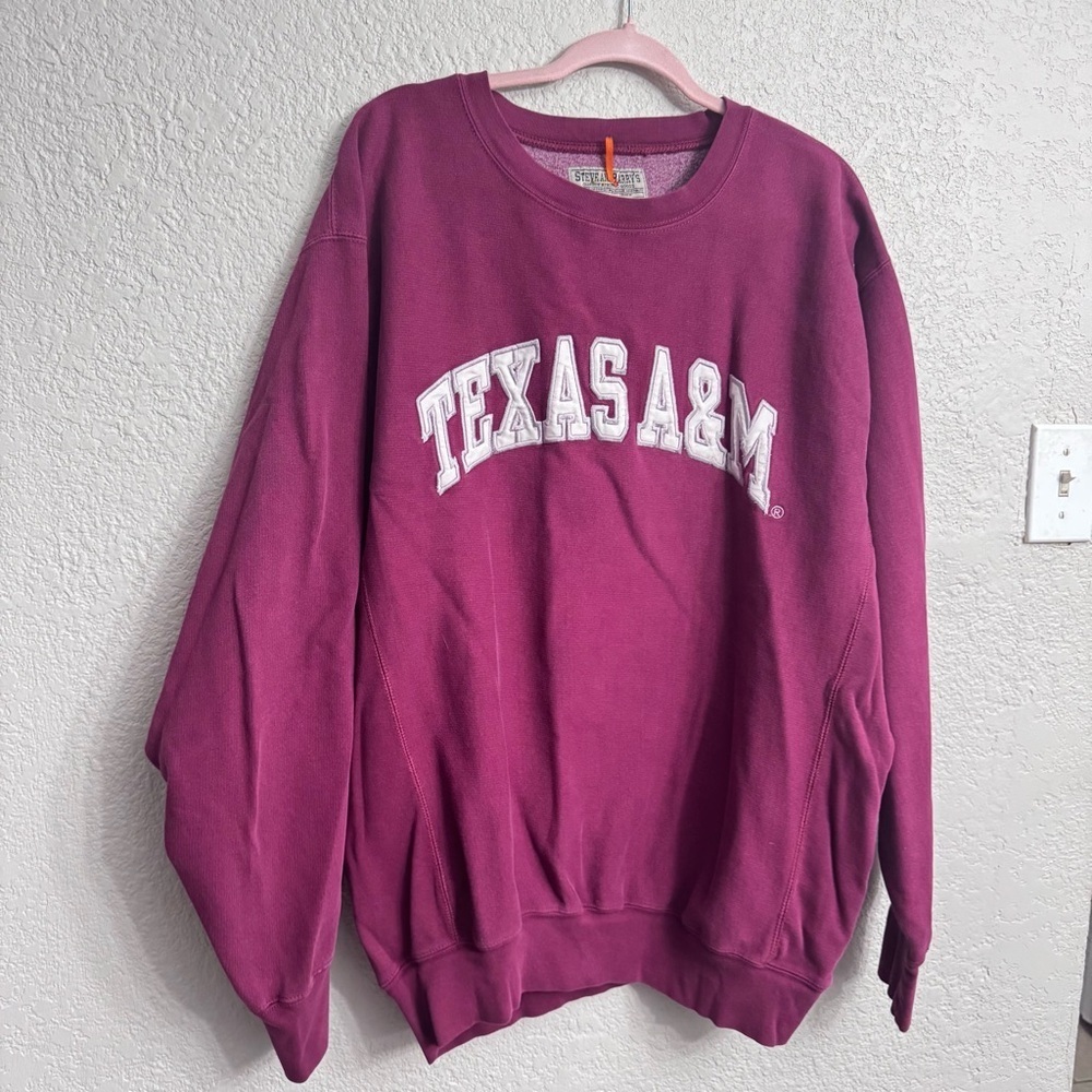 Vintage Steve & Barry’s Texas A&M Aggies Magenta Spell Out Sweatshirt Size XL - Picture 3 of 6